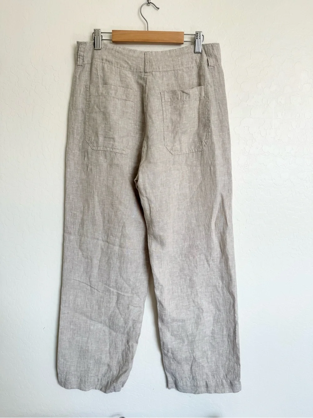 Quince 100% European Linen Wide Leg Trouser Flax Size 4 Patch Pockets Pants